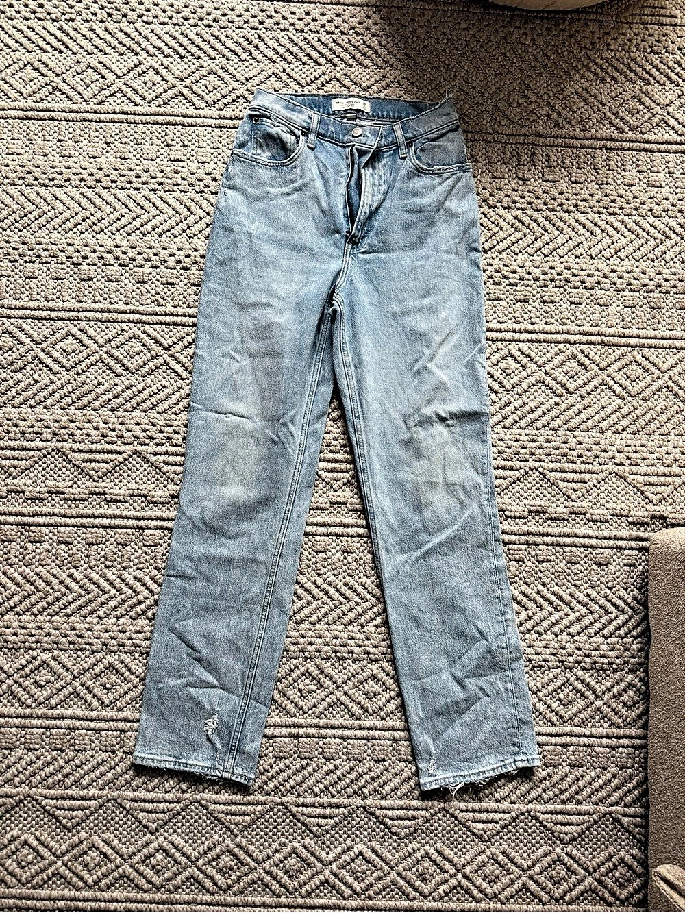 Abercrombie & Fitch Curve Love The '90s Straight Ultra High Rise Jeans Blue